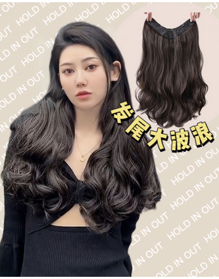 Free Shipping 60cm Curly Half Wig Hairstyle